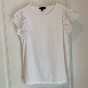 J. Crew Eyelet Flutter Sleeve Tee SIZE SMALL EUC